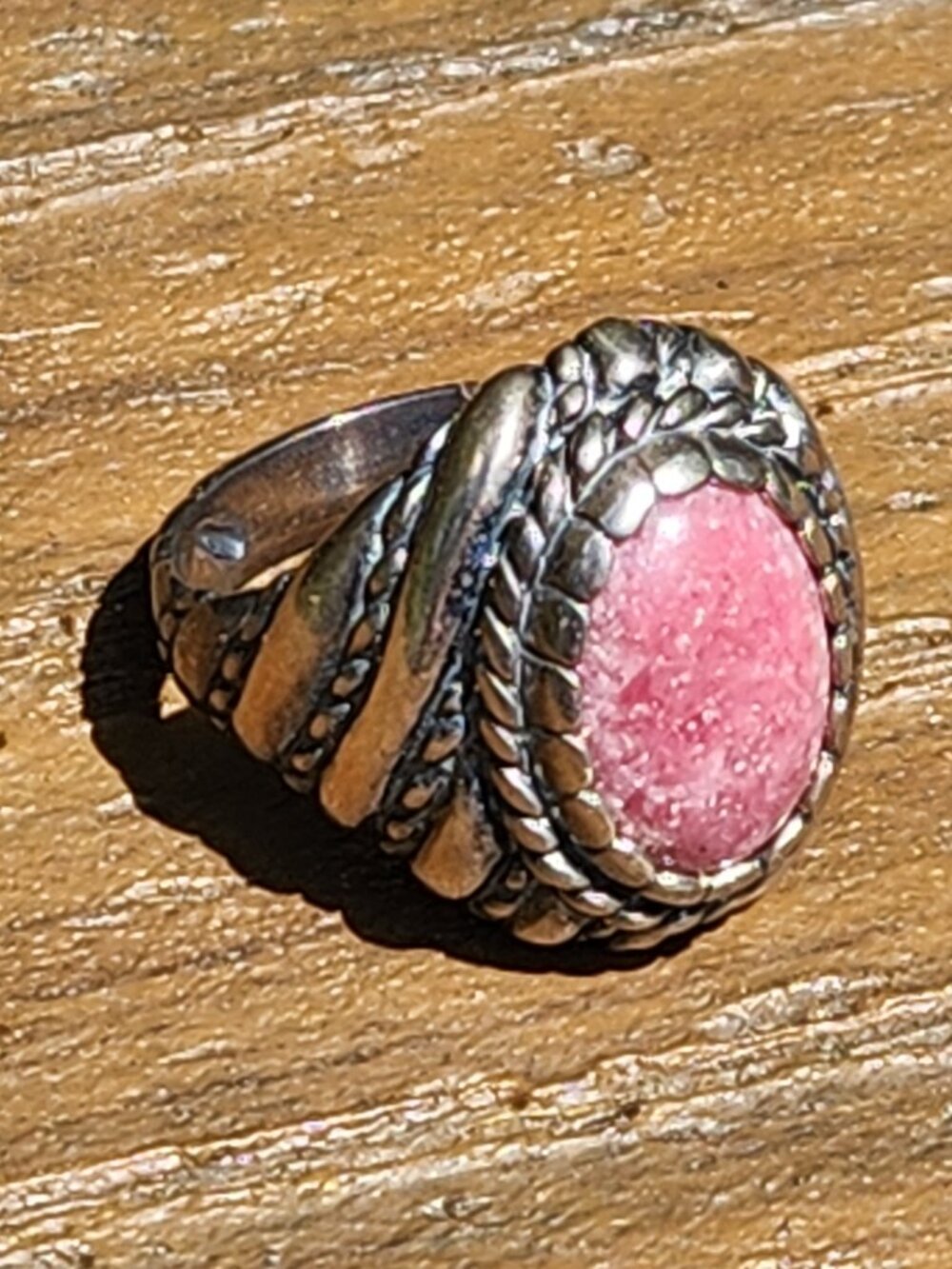 Carolyn Pollack Sterling Silver PINK RHODOCHROSITE STONE RING, size 8